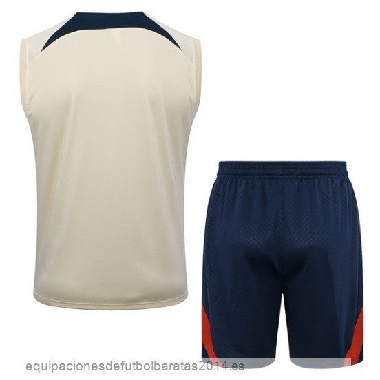 Nuevo Entrenamiento Sin Mangas Conjunto Completo Paris Saint Germain 23/24 Amarillo Azul Baratas
